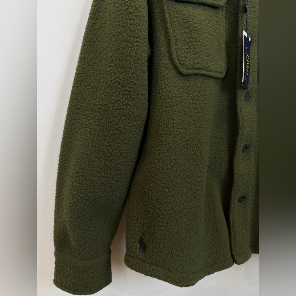 Polo Ralph Lauren Green Fleece Shirt Jacket L NWT - Picture 5 of 10